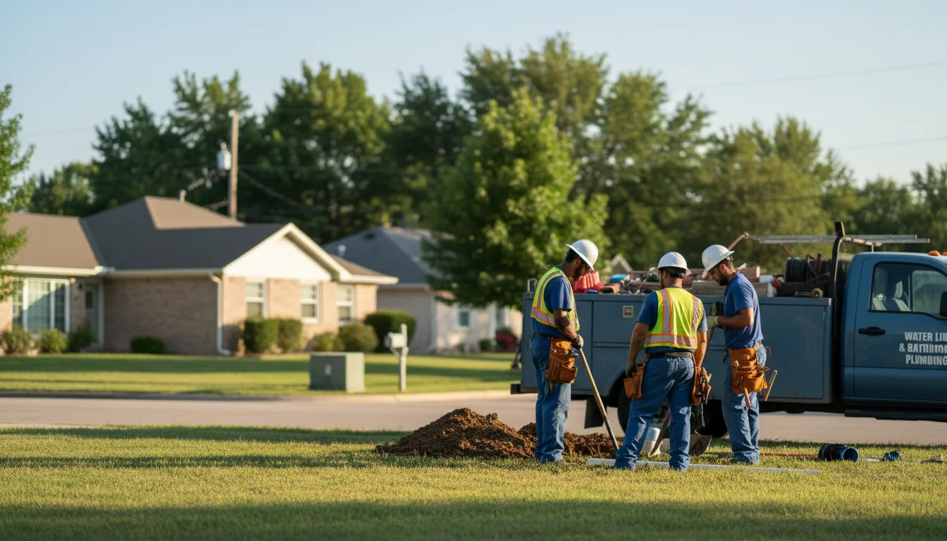 Residential water line and bathroom plumbing service in Central, AZ